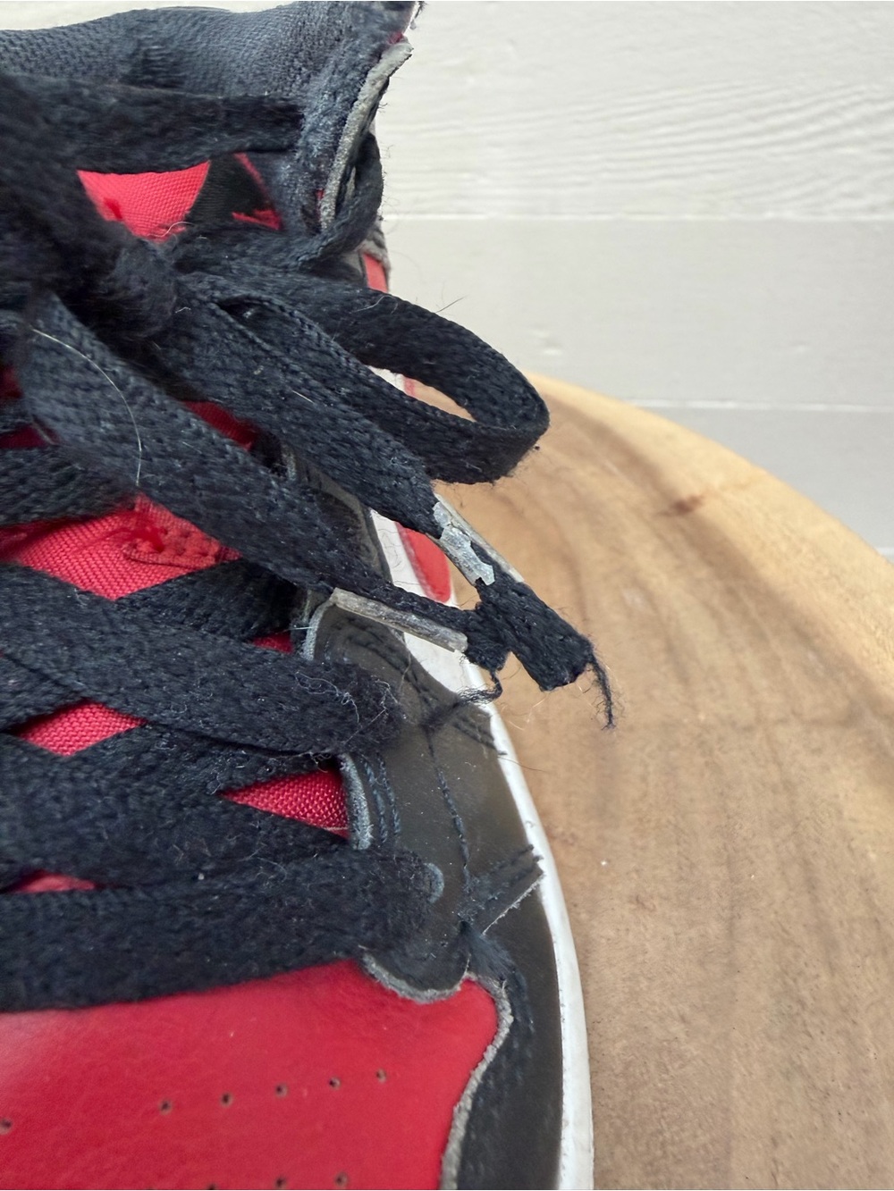 Jordan Kids Black, Red & White High-Top Sneakers - Picture 4 of 9